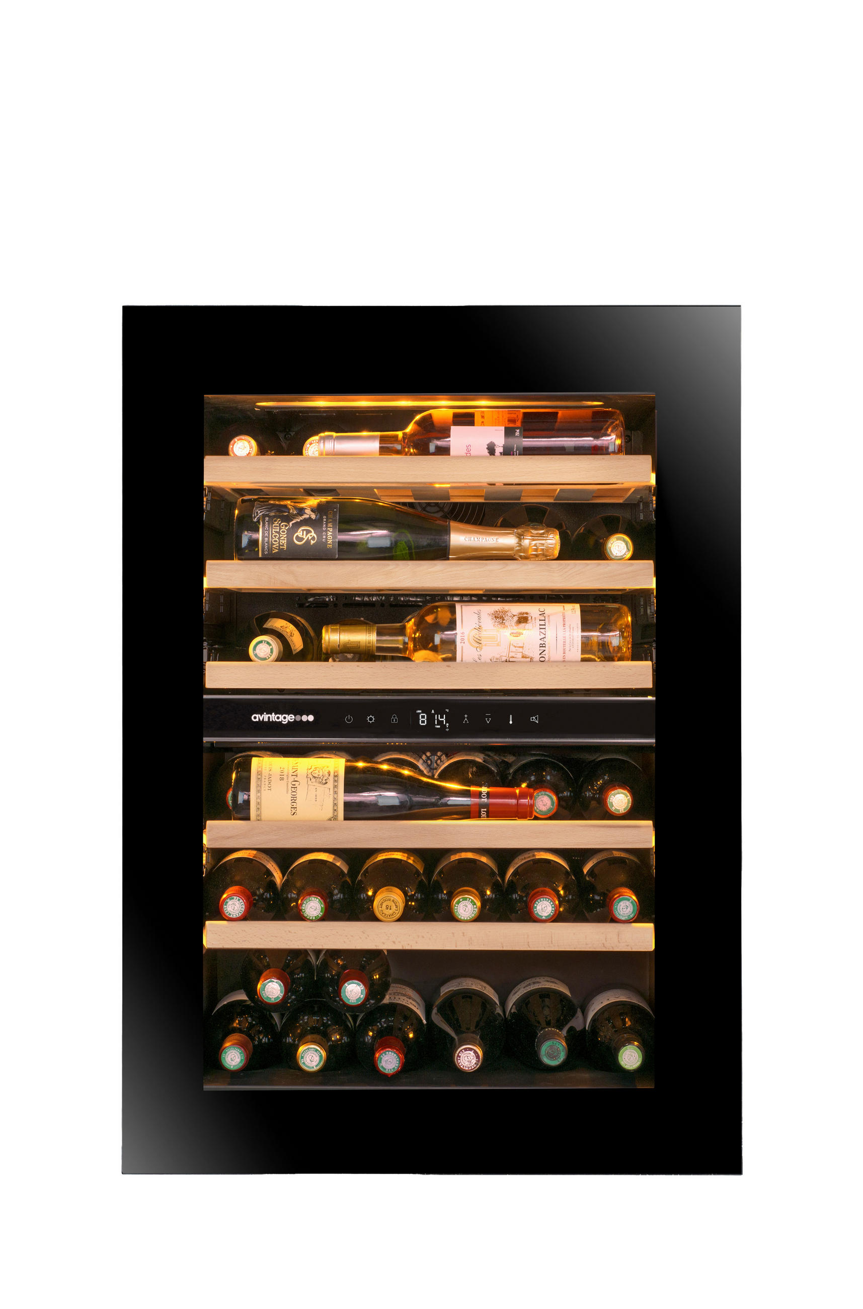 WEINKÜHLSCHRANK AVI72PLATINUM  - Schwarz, Basics, Glas/Holz (59/77,8/56,5cm)