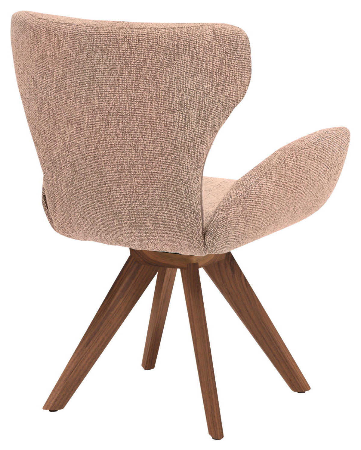 ARMLEHNSTUHL  Stoffauswahl, Typenauswahl, inklusive Armlehnen, Gestellauswahl, gepolsterte Armlehnen Jacquard, Flachgewebe  - Nussbaumfarben/Altrosa, Design, Holz/Textil (65/93/68cm) - Musterring