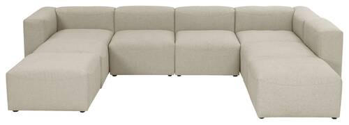 WOHNLANDSCHAFT Creme Flachgewebe  - Creme, Design, Kunststoff/Textil (235/350/250cm) - Max Winzer