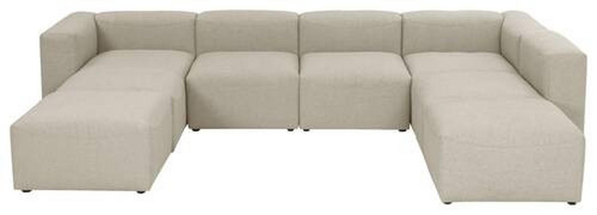 WOHNLANDSCHAFT in Flachgewebe Creme  - Creme, Design, Kunststoff/Textil (235/350/250cm) - Max Winzer