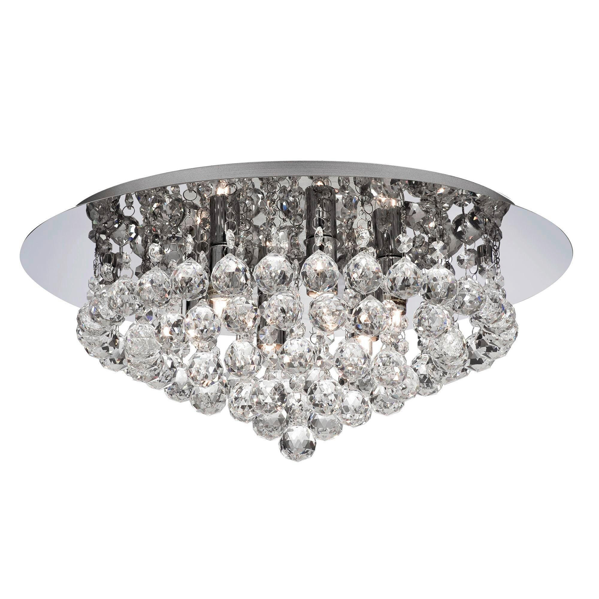 DECKENLEUCHTE 45/20 cm   - Chromfarben, KONVENTIONELL, Glas/Metall (45/20cm) - Searchlight