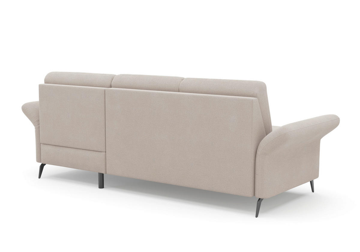 ECKSOFA in Flachgewebe Greige  251/164 cm  - Greige/Schwarz, KONVENTIONELL, Textil/Metall (251/164cm) - Sit & More