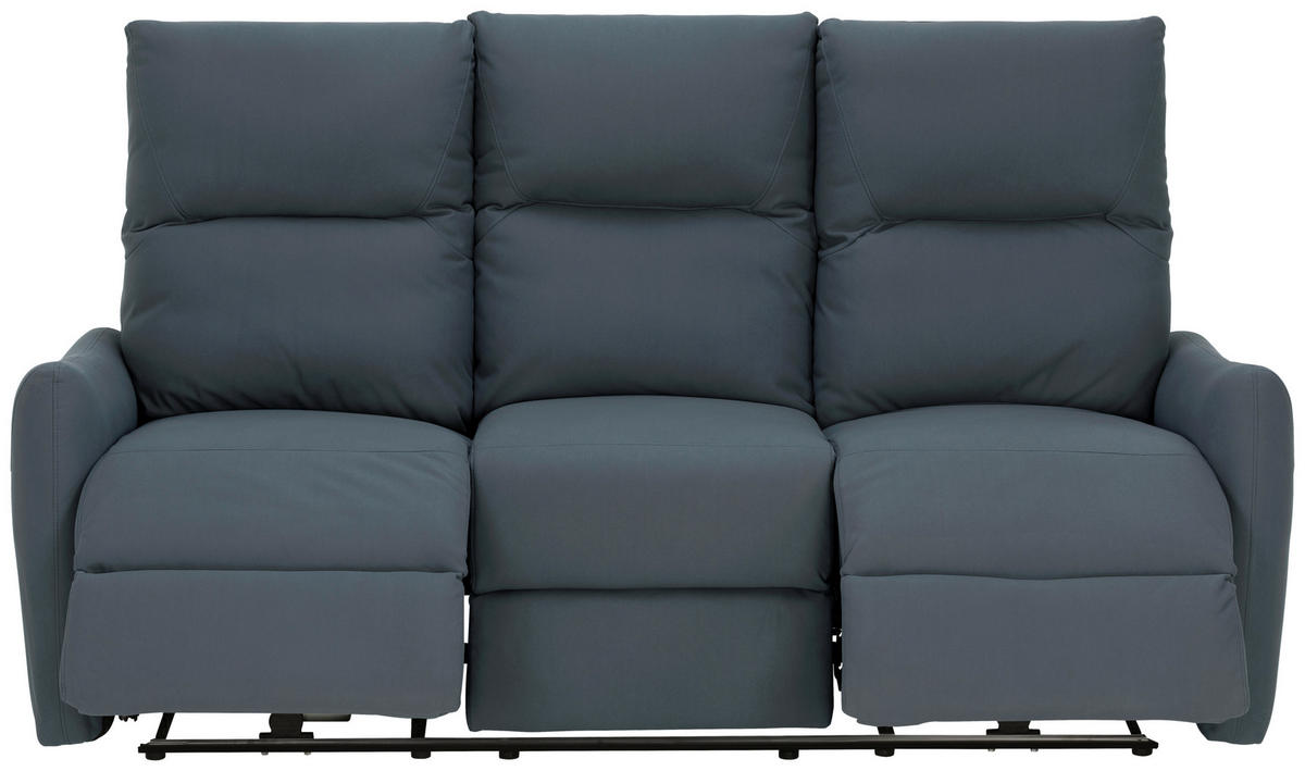 SITZGARNITUR Mikrofaser Dunkelblau  - Schwarz/Dunkelblau, KONVENTIONELL, Textil/Metall - Livetastic