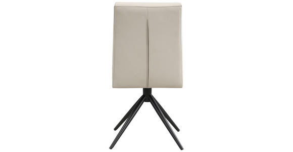 STUHL Echtleder Schwarz, Beige  - Beige/Schwarz, Trend, Leder/Metall (47/89/62cm) - Novel