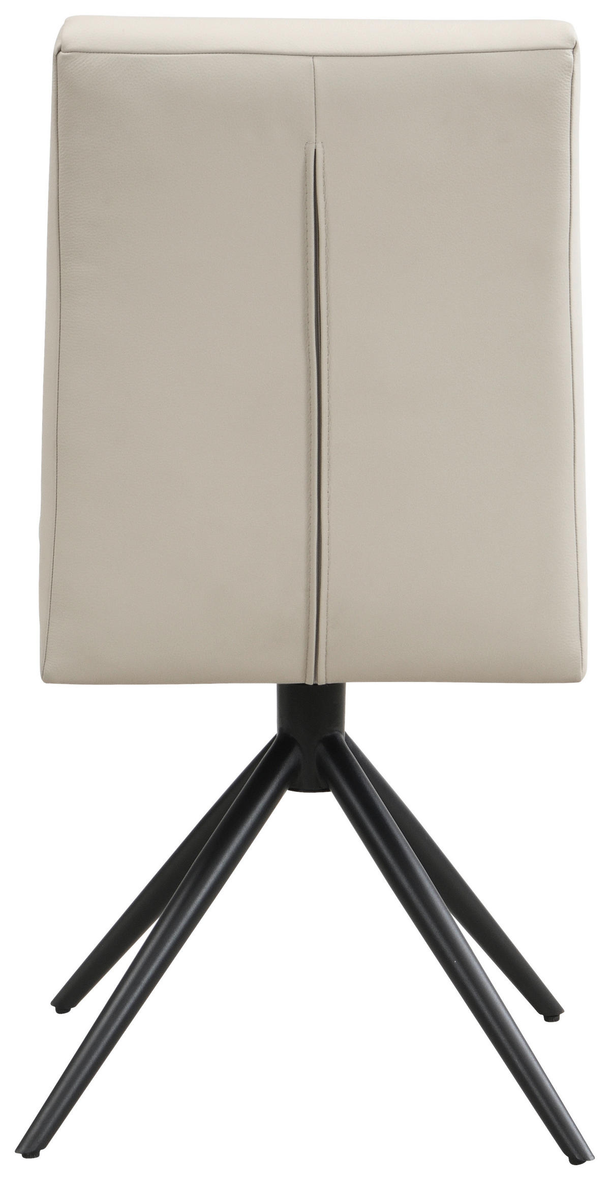 STUHL Echtleder Schwarz, Beige  - Beige/Schwarz, Trend, Leder/Metall (47/89/62cm) - Novel