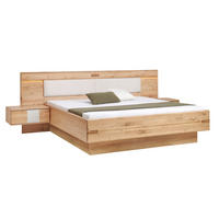 BETTANLAGE 180/200 cm  Kaschmir, Eiche Bianco   - Kaschmir/Eiche Bianco, Design, Glas/Holz (180/200cm) - Linea Natura
