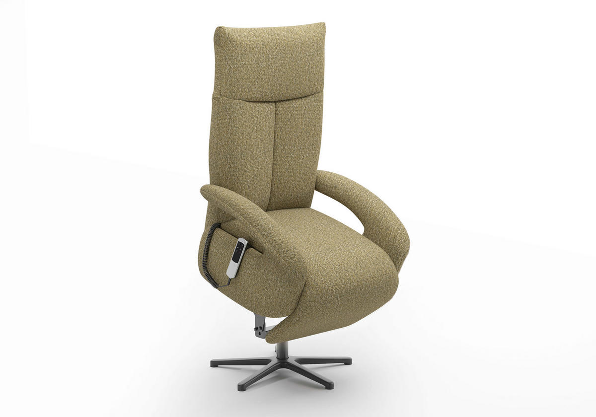 SESSEL in Chenille Olivgrün  - Schwarz/Olivgrün, Modern, Textil/Metall (74/112/82cm) - Sit & More