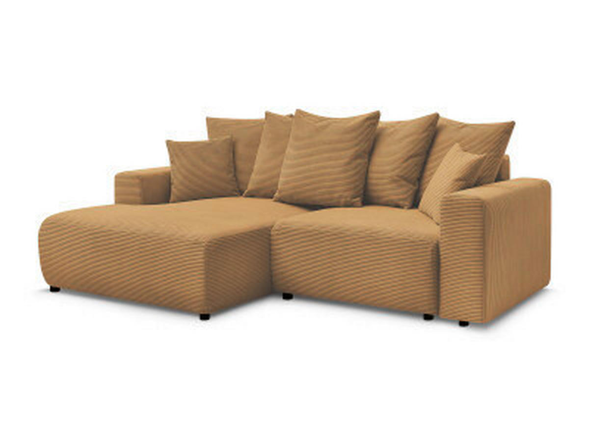 ECKSOFA Ottomane links  ATILLA Gelb Cord  - Gelb/Schwarz, MODERN, Kunststoff/Textil (149/244cm)