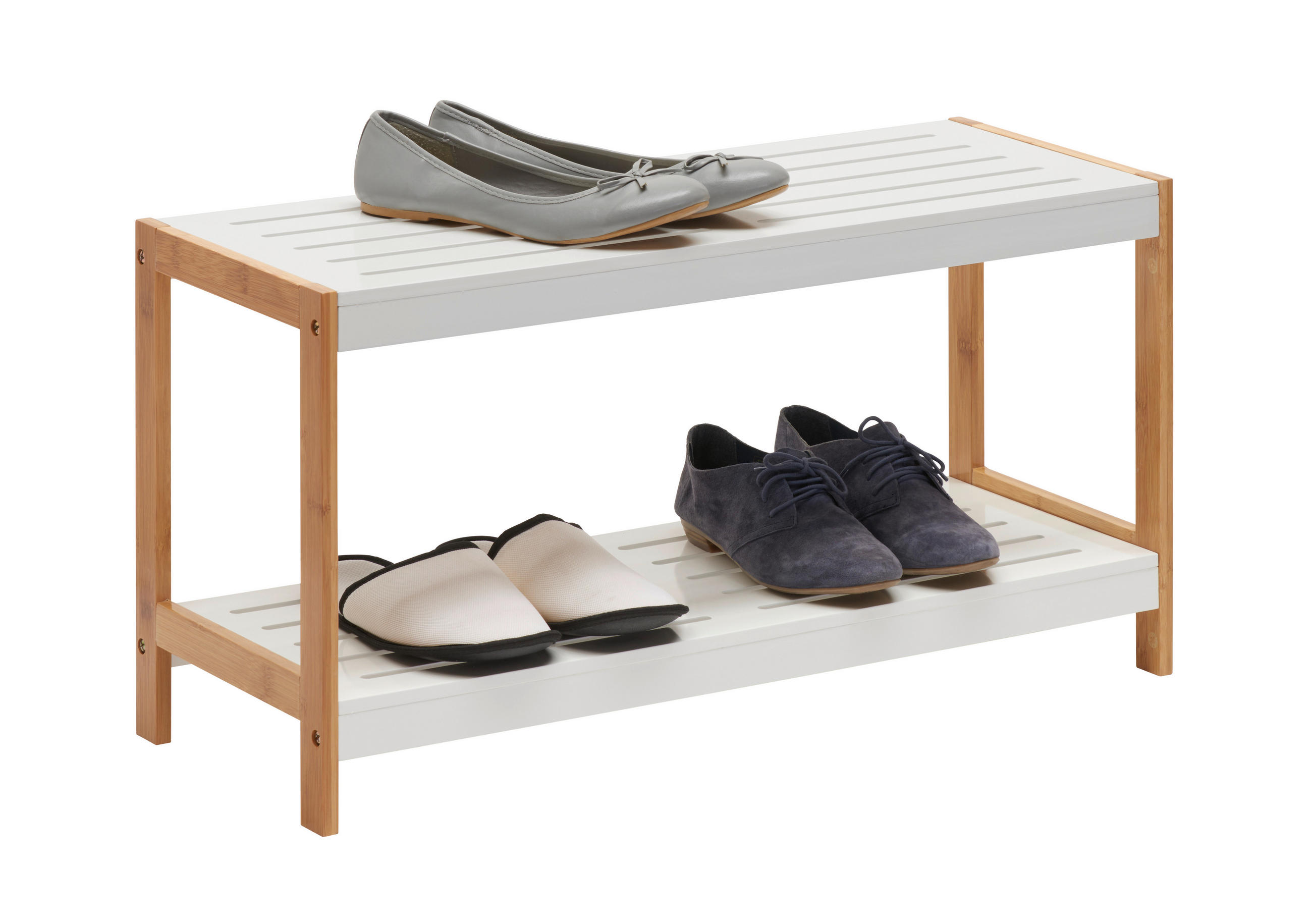 ETAJERĂ ÎNCĂLȚĂMINTE 70/36/26 cm  - maro/alb, Design, lemn/material pe bază de lemn (70/36/26cm) - Xora