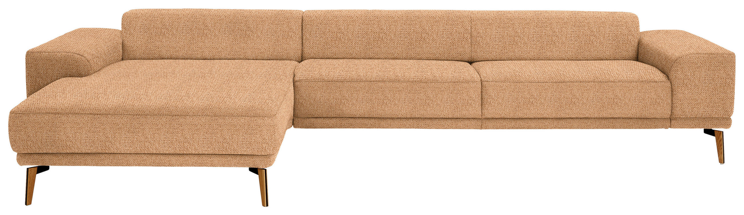 ECKSOFA in Flachgewebe Currygelb  - Wildeiche/Currygelb, Design, Holz/Textil (193/334cm) - Niels Andersson