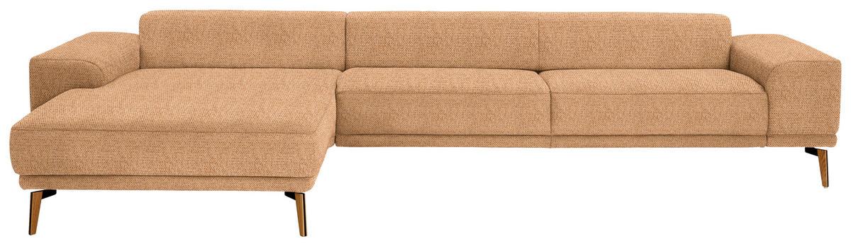 ECKSOFA in Flachgewebe Currygelb  - Wildeiche/Currygelb, Design, Holz/Textil (193/334cm) - Niels Andersson