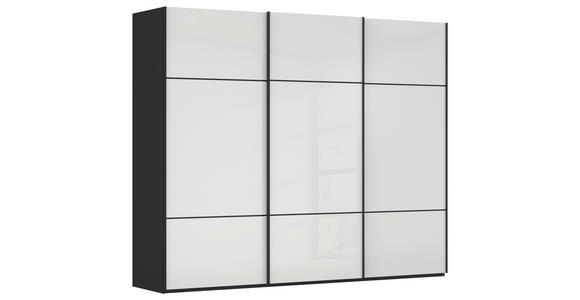 SCHWEBETÜRENSCHRANK  in Schwarz, Weiß  - Schwarz/Weiß, KONVENTIONELL, Glas/Holzwerkstoff (271/223/68cm) - Novel