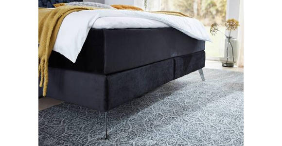 BOXSPRINGBETT 160/200 cm  in Schwarz  - Chromfarben/Schwarz, Design, Textil/Metall (160/200cm) - Xora