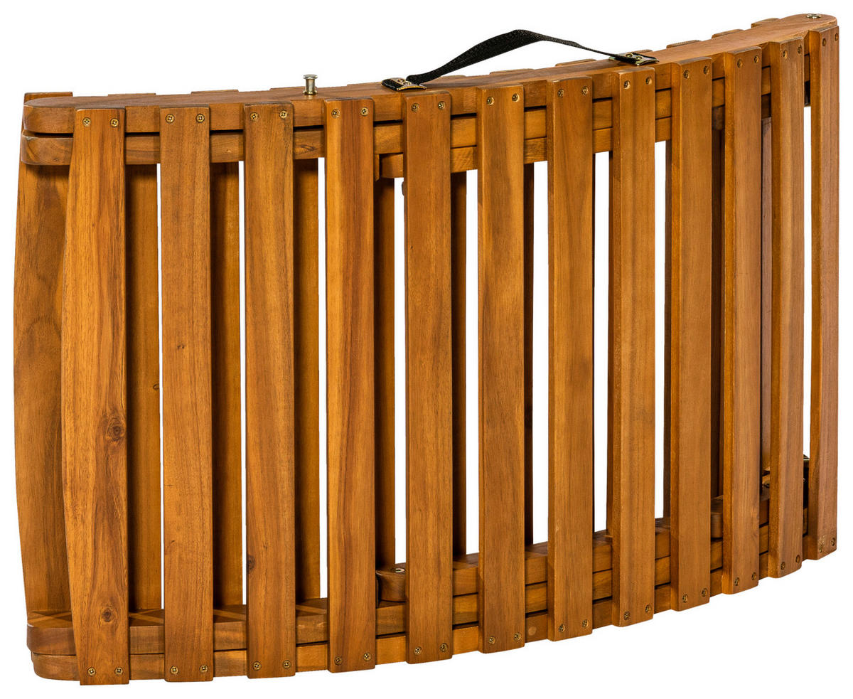 GARTENLIEGE 54/60/180 cm Akazie  - Grau/Akaziefarben, KONVENTIONELL, Holz/Textil (54/60/180cm) - Gardenson