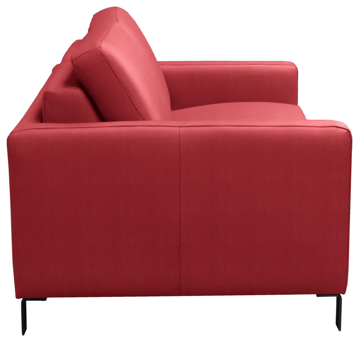 KANAPÉÁGY textil, bőr piros  - fekete/piros, Konventionell, bőr/textil (190/87/100cm) - Celina Home