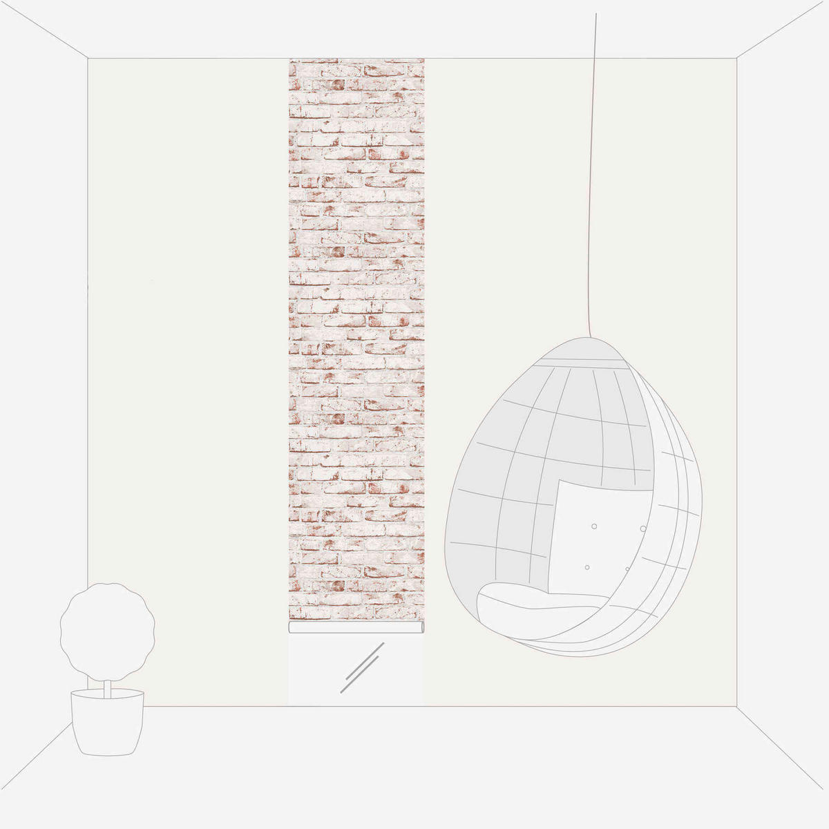 FOTOTAPETE  - Rostfarben/Weiß, Design, Textil (52/520cm)