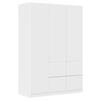 KLEIDERSCHRANK 3-türig Weiß  - Weiß, Trend, Holzwerkstoff/Kunststoff (136/197/54cm) - Xora