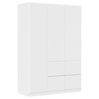 KLEIDERSCHRANK  in Weiß  - Weiß, Trend, Holzwerkstoff/Kunststoff (136/197/54cm) - Xora