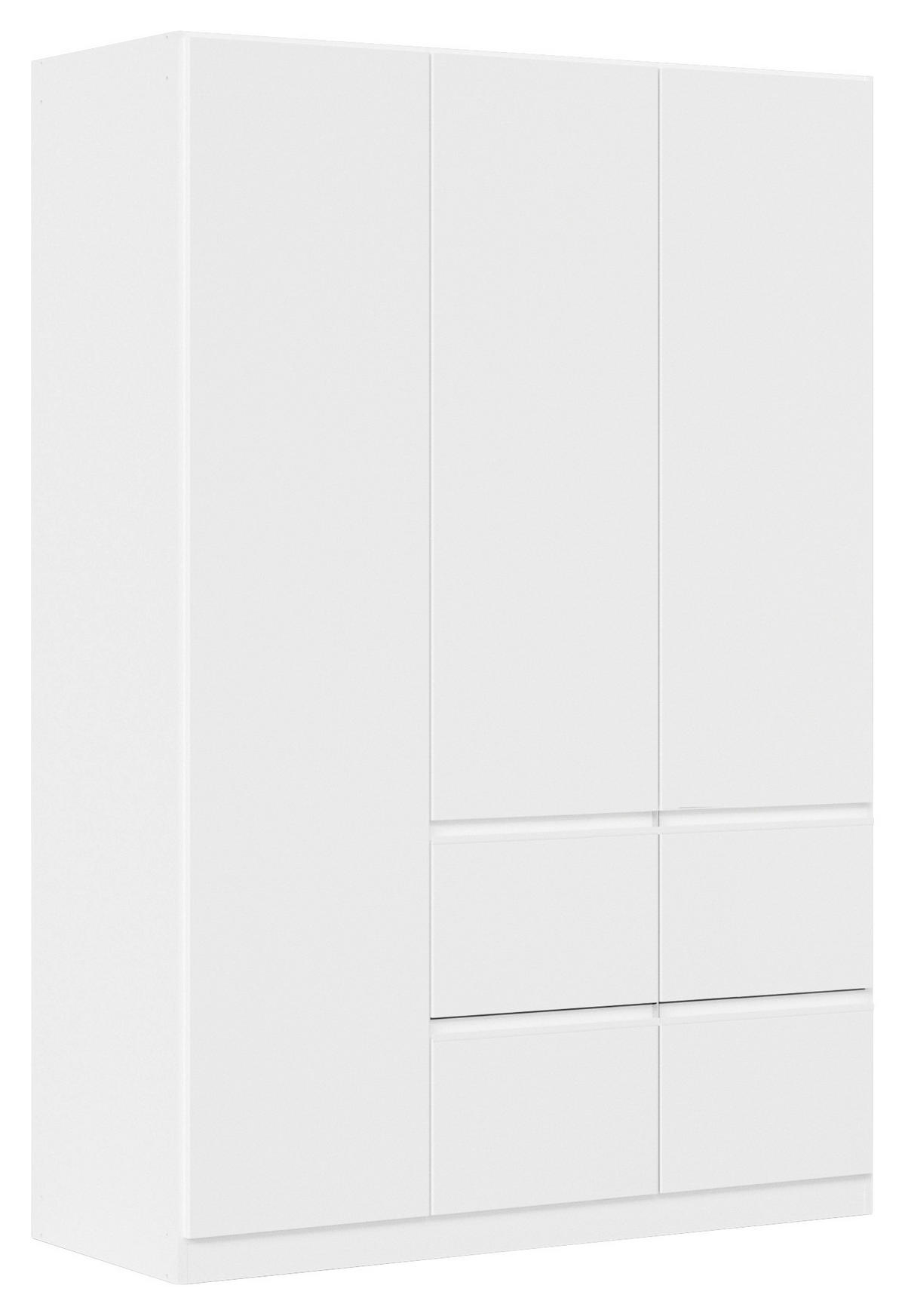 KLEIDERSCHRANK  in Weiß  - Weiß, Trend, Holzwerkstoff/Kunststoff (136/197/54cm) - Xora
