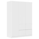 KLEIDERSCHRANK 3-türig Weiß  - Weiß, Trend, Holzwerkstoff/Kunststoff (136/197/54cm) - Xora