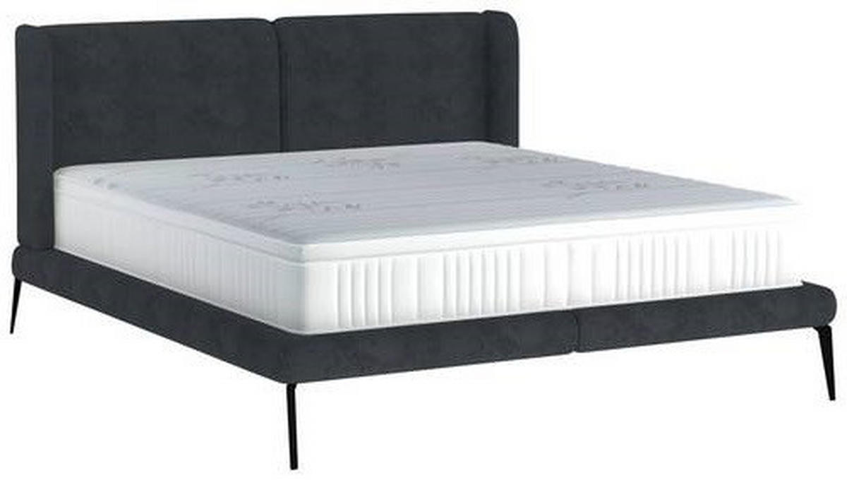 POLSTERBETT 180/200 cm  in Schwarz  - Schwarz, Modern, Textil/Metall (180/200cm) - Livetastic