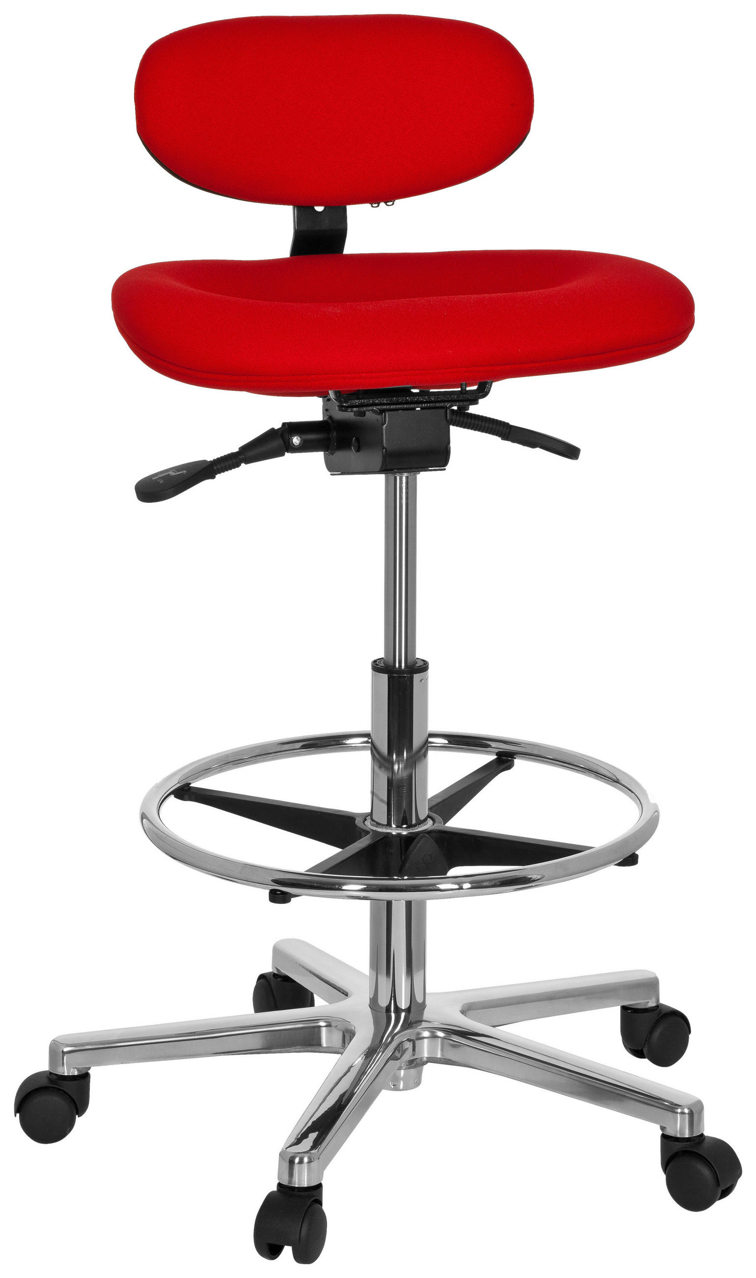 VRTLJIVI STOLČEK tekstil rdeča - rdeča/srebrne barve, Basics, kovina/umetna masa (50/106/40cm) - MID.YOU
