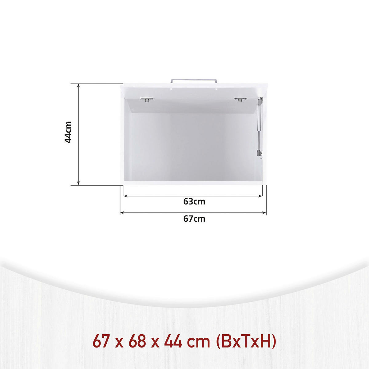 AUFSATZSCHRANK 67/44/68 cm  in  - Silberfarben/Weiß, MODERN, Holzwerkstoff/Metall (67/44/68cm) - home24