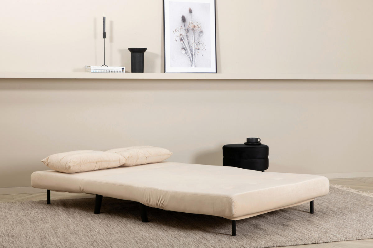 SCHLAFSOFA in Textilgeflecht Creme  - Creme, Design, Textil/Metall (120/88/80cm) - Livetastic