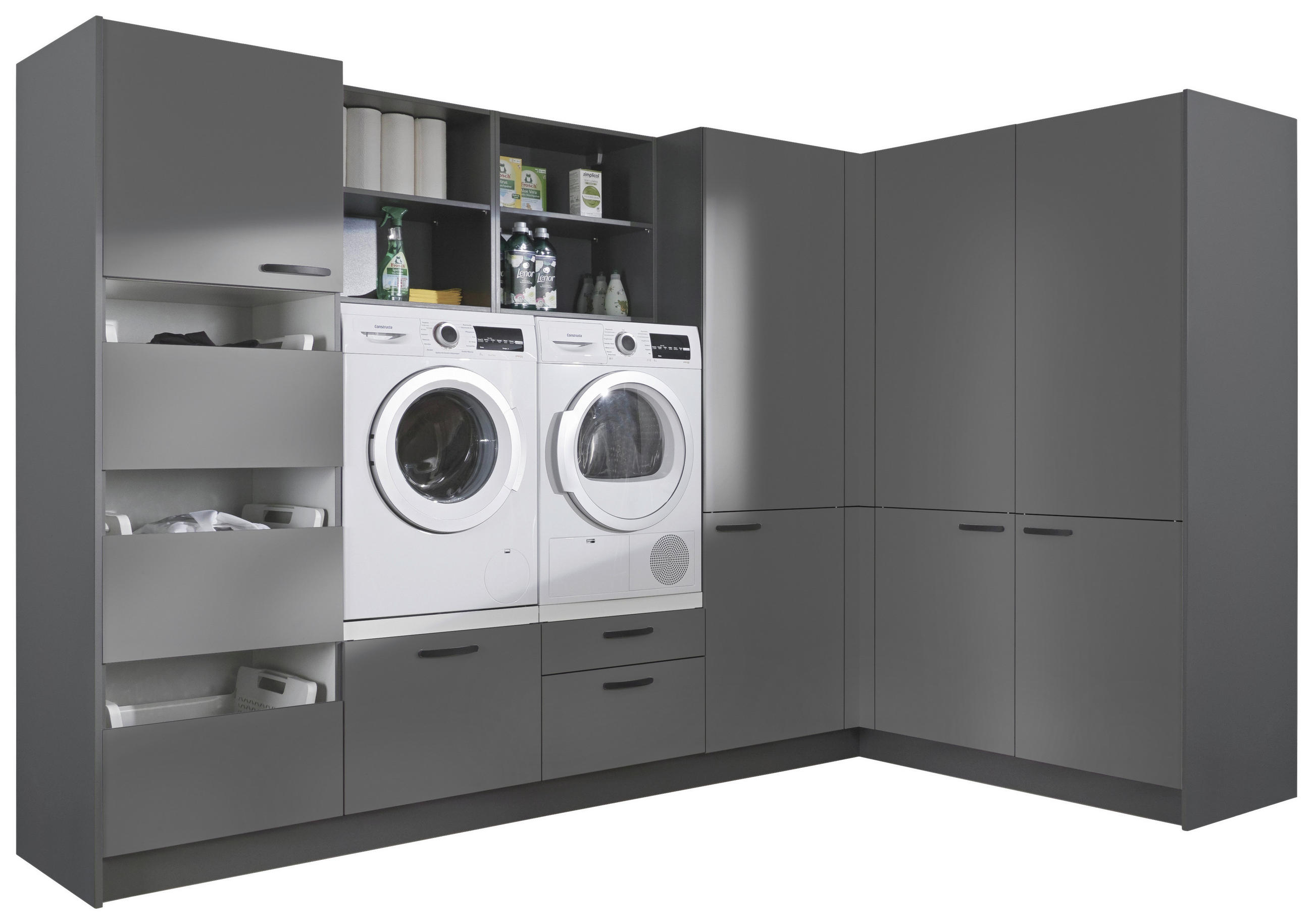 HAUSWIRTSCHAFTSRAUM  in Anthrazit  - Anthrazit, Basics, Holzwerkstoff (310/190cm) - Welnova