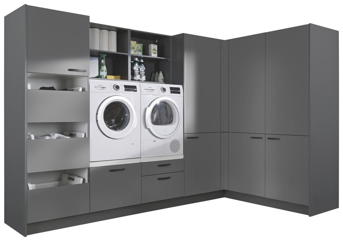 HAUSWIRTSCHAFTSRAUM  in Anthrazit  - Anthrazit, Basics, Holzwerkstoff (310/190cm) - Welnova