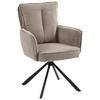 ARMLEHNSTUHL  Stoffauswahl, Sitzfläche 180° drehbar Cord  - Hellgrau/Schwarz, Design, Textil/Metall (62/95/67cm) - Novel
