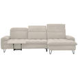 ECKSOFA in Flachgewebe Beige  - Beige/Schwarz, LIFESTYLE, Textil/Metall (310/180cm) - Valnatura