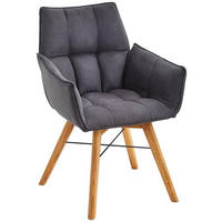 ARMLEHNSTUHL  in Flachgewebe  - Eichefarben/Schwarz, Design, Holz/Textil (61/87/63cm) - Waldwelt