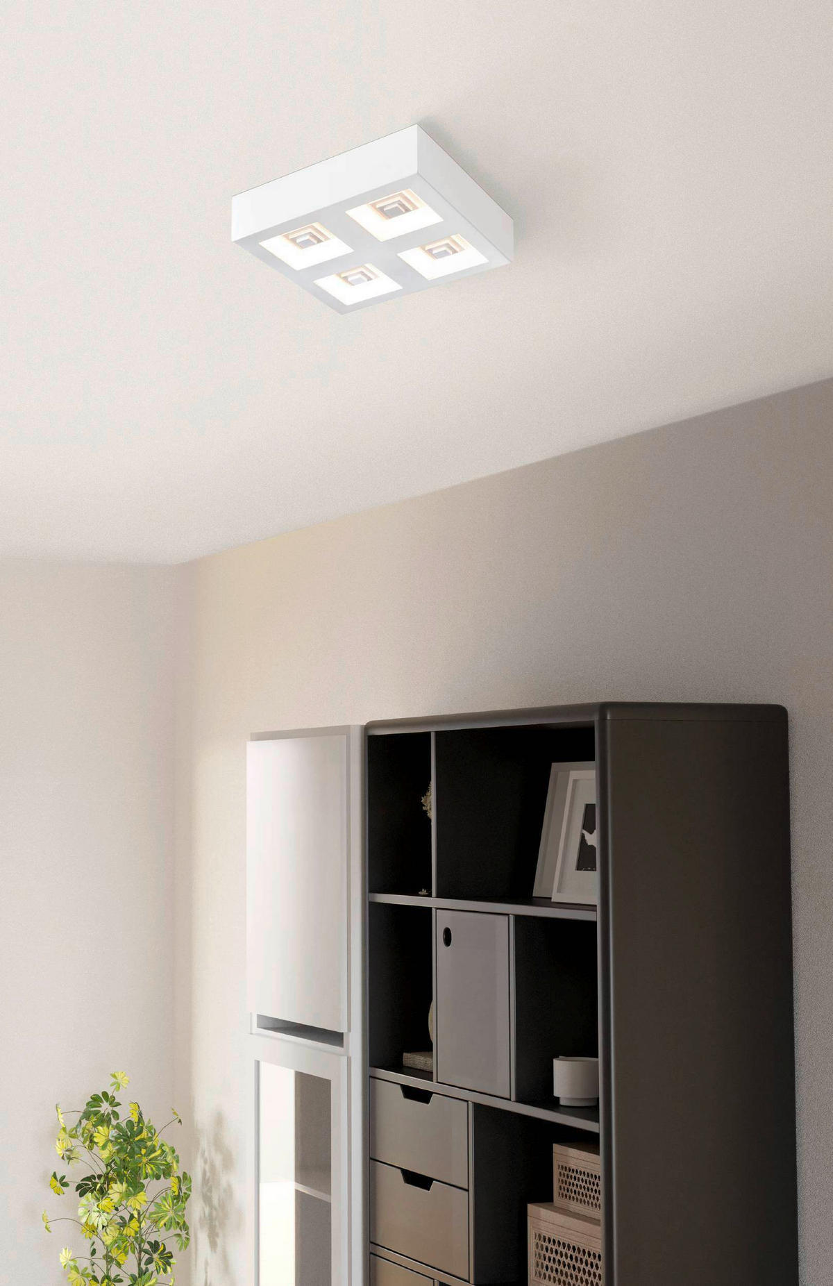 DECKENLEUCHTE 6,3 W    27/27/6 cm  - Weiss, Konventionell, Kunststoff/Metall (27/27/6cm) - Eglo