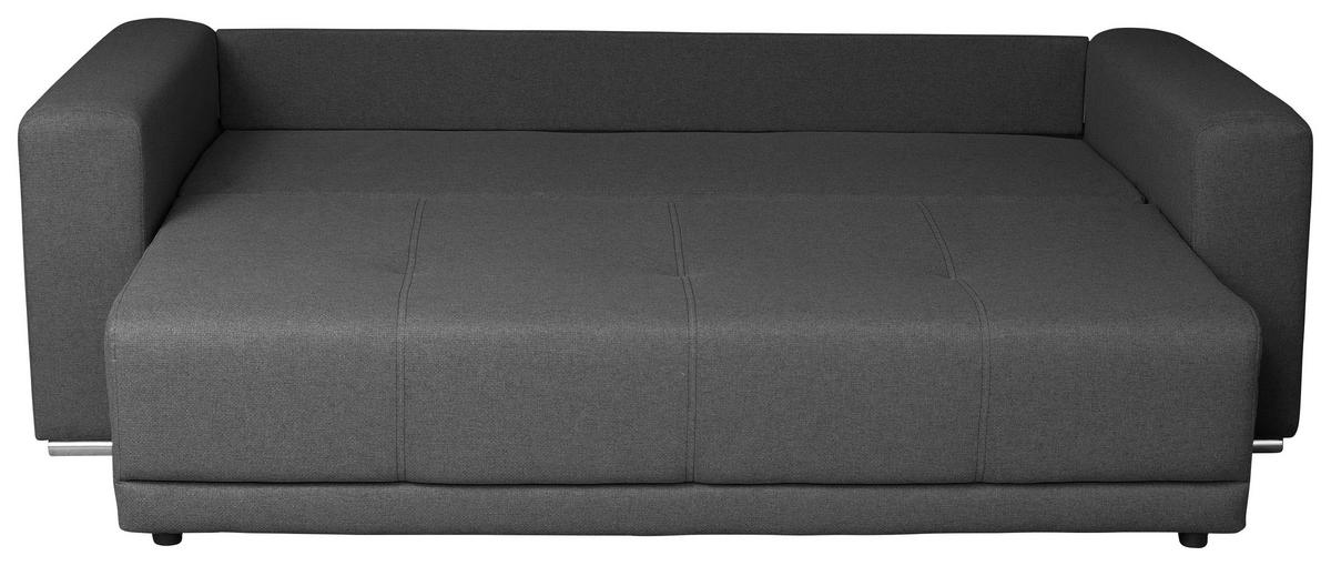 SCHLAFSOFA in Struktur Dunkelgrau  - Chromfarben/Dunkelgrau, Design, Kunststoff/Textil (238/77/108cm) - P & B
