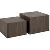 COUCHTISCHSET quadratisch Dunkelbraun  - Dunkelbraun, Design, Holzwerkstoff (50/58/40/50/33/58cm)