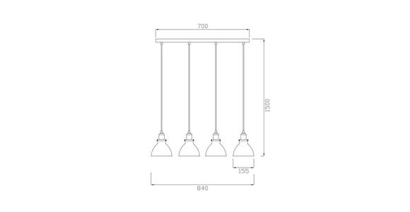 HÄNGELEUCHTE 84/15,5/150 cm - Schwarz, Trend, Metall (84/15,5/150cm) - Novel