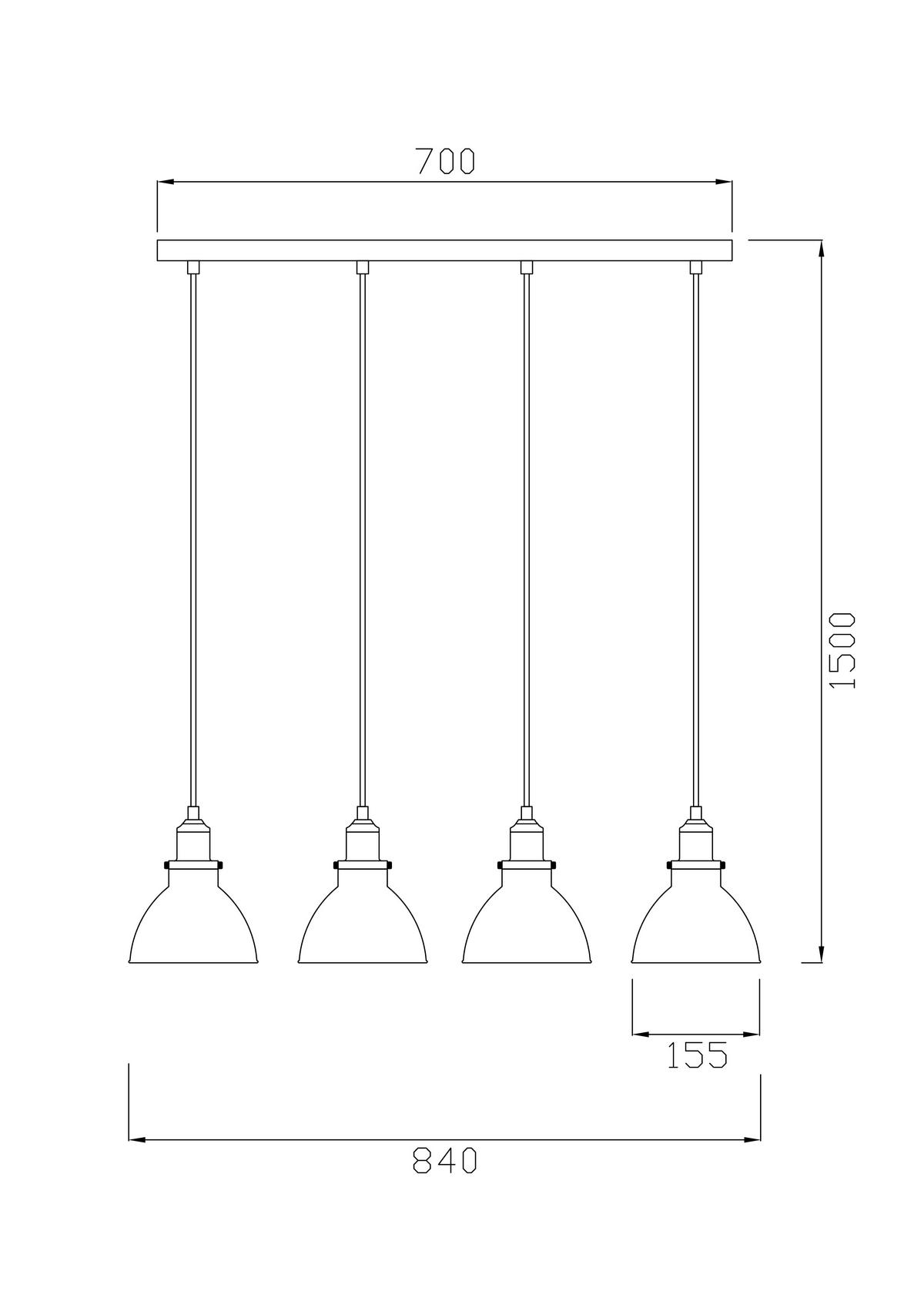 HÄNGELEUCHTE 84/15,5/150 cm   - Schwarz, Trend, Metall (84/15,5/150cm) - Novel
