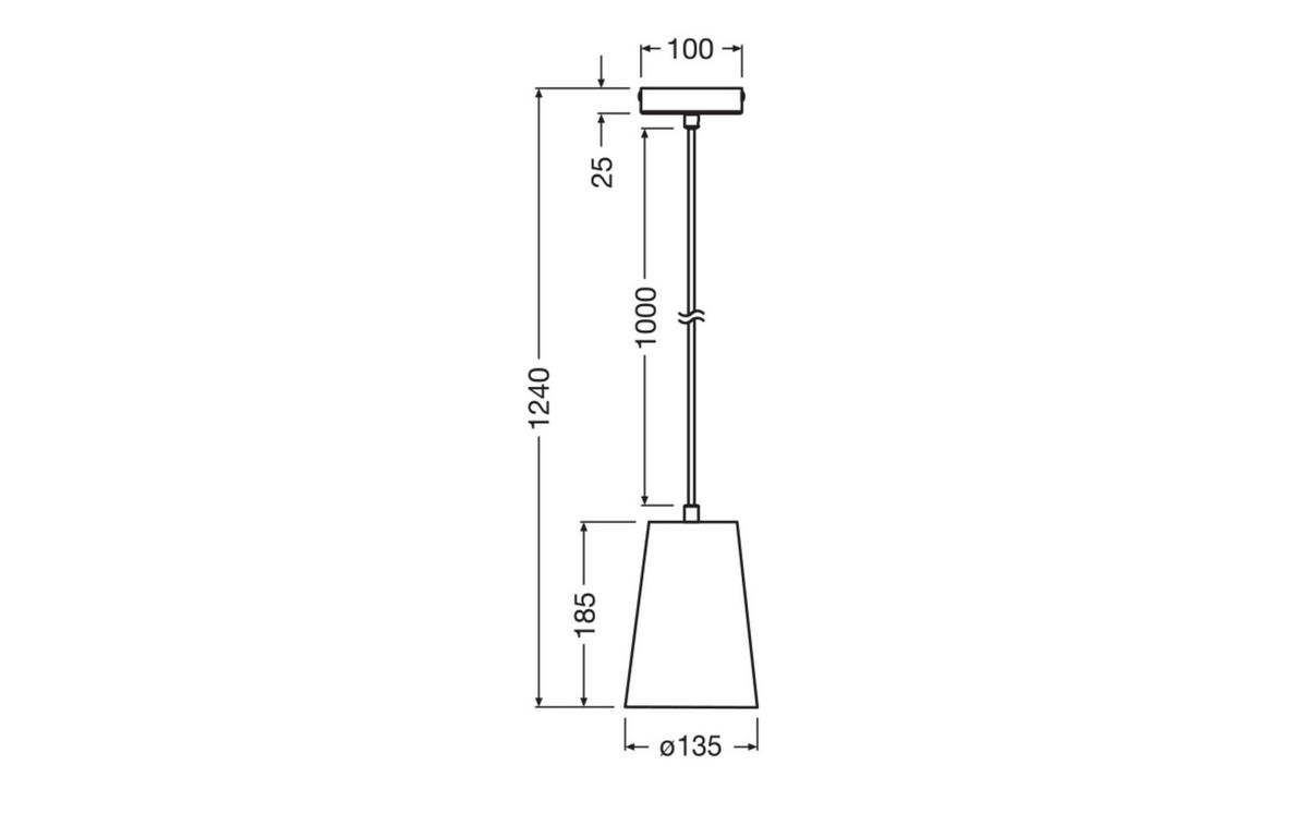 PENDELLEUCHTE 13,5/124 cm  - Weiß, Natur, Stein/Metall (13,5/124cm) - Ledvance