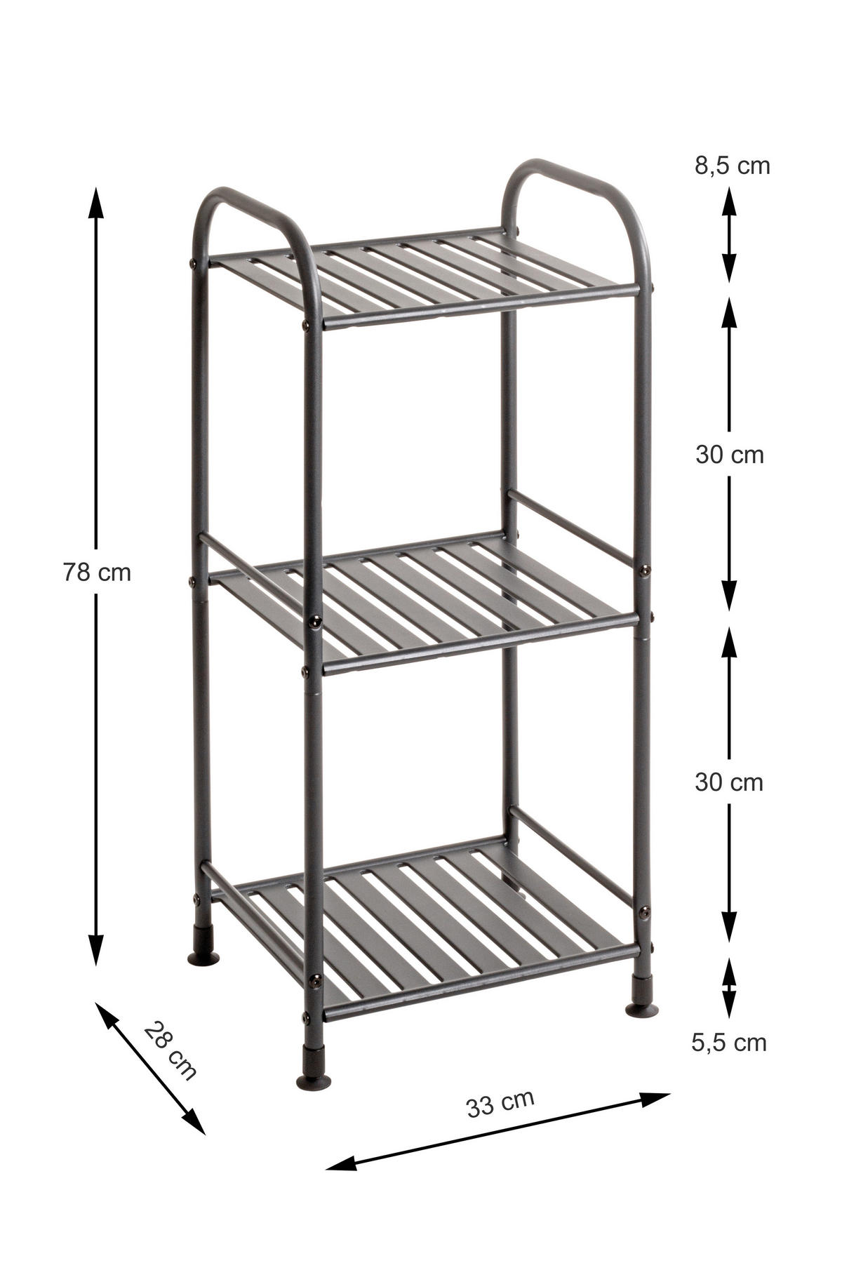 REGAL  33/75/28 cm Anthrazit  - Anthrazit, Design, Metall (33/75/28cm)