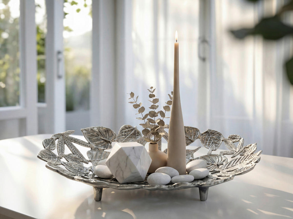 DEKOSCHALE - Silberfarben, Design, Metall (49/8/31cm) - Livetastic
