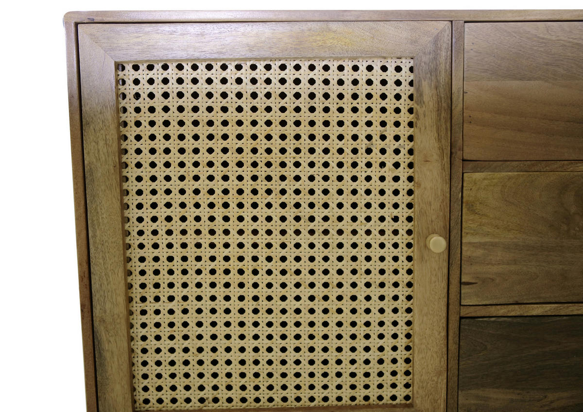 SIDEBOARD WIENER GEFLECHT  in 105/88/43 cm  - Goldfarben/Braun, LIFESTYLE, Holz/Metall (105/88/43cm) - Landscape
