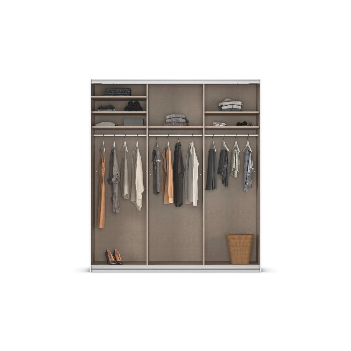 Dulap Cu Uși Culisante, 203/229/62 cm, gri - gri, Modern, metal/material pe bază de lemn (203/229/62cm) - Ti'me