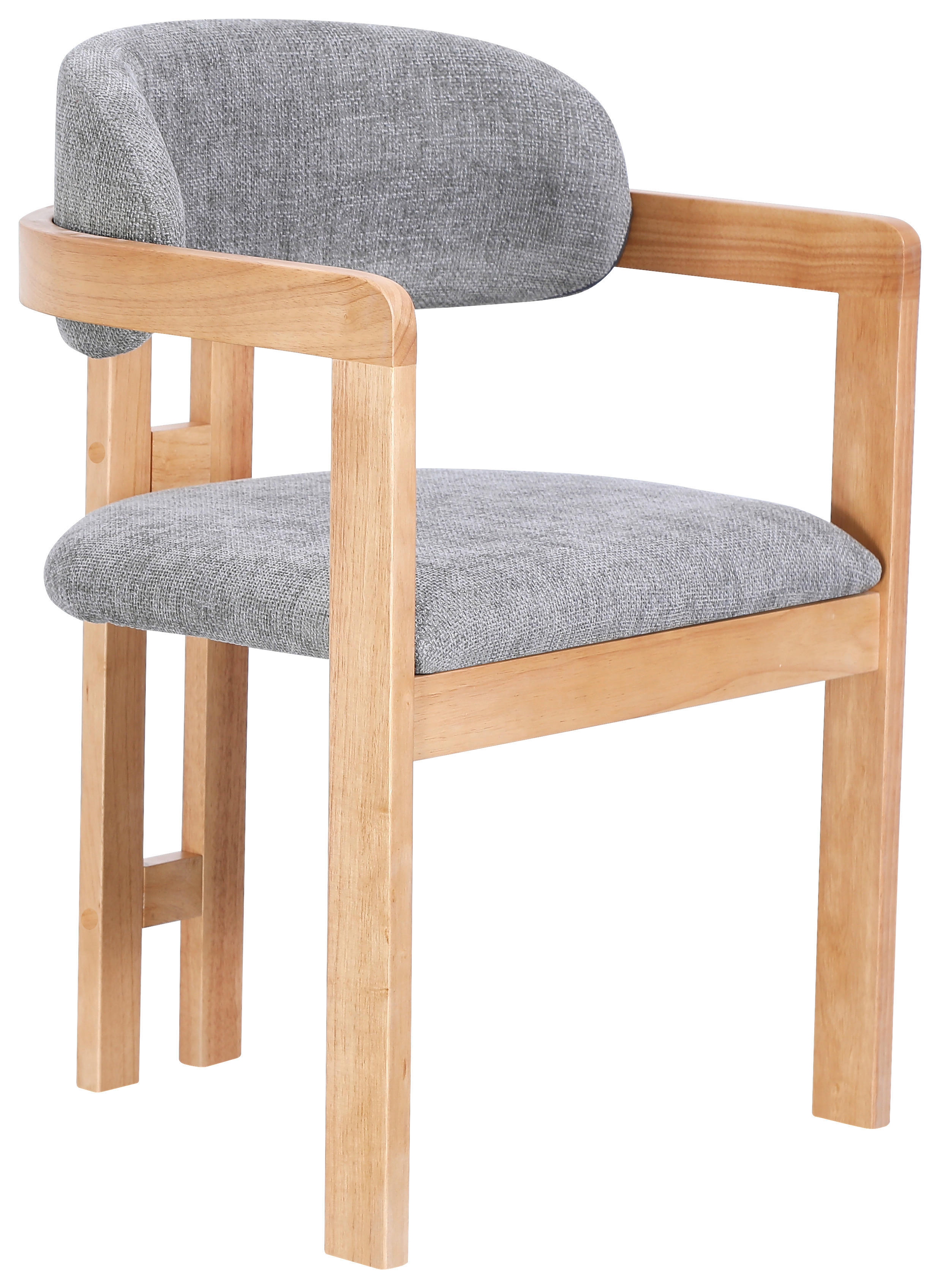 ARMLEHNSTUHL in Holz, Textil Grau, Eichefarben  - Eichefarben/Grau, MODERN, Holz/Textil (60/80/52cm) - MID.YOU