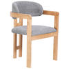 ARMLEHNSTUHL  in Leinenoptik  - Eichefarben/Grau, MODERN, Holz/Textil (60/80/52cm) - MID.YOU