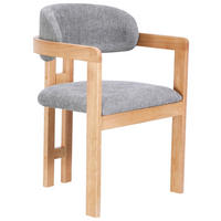ARMLEHNSTUHL  in Leinenoptik  - Eichefarben/Grau, MODERN, Holz/Textil (60/80/52cm) - MID.YOU