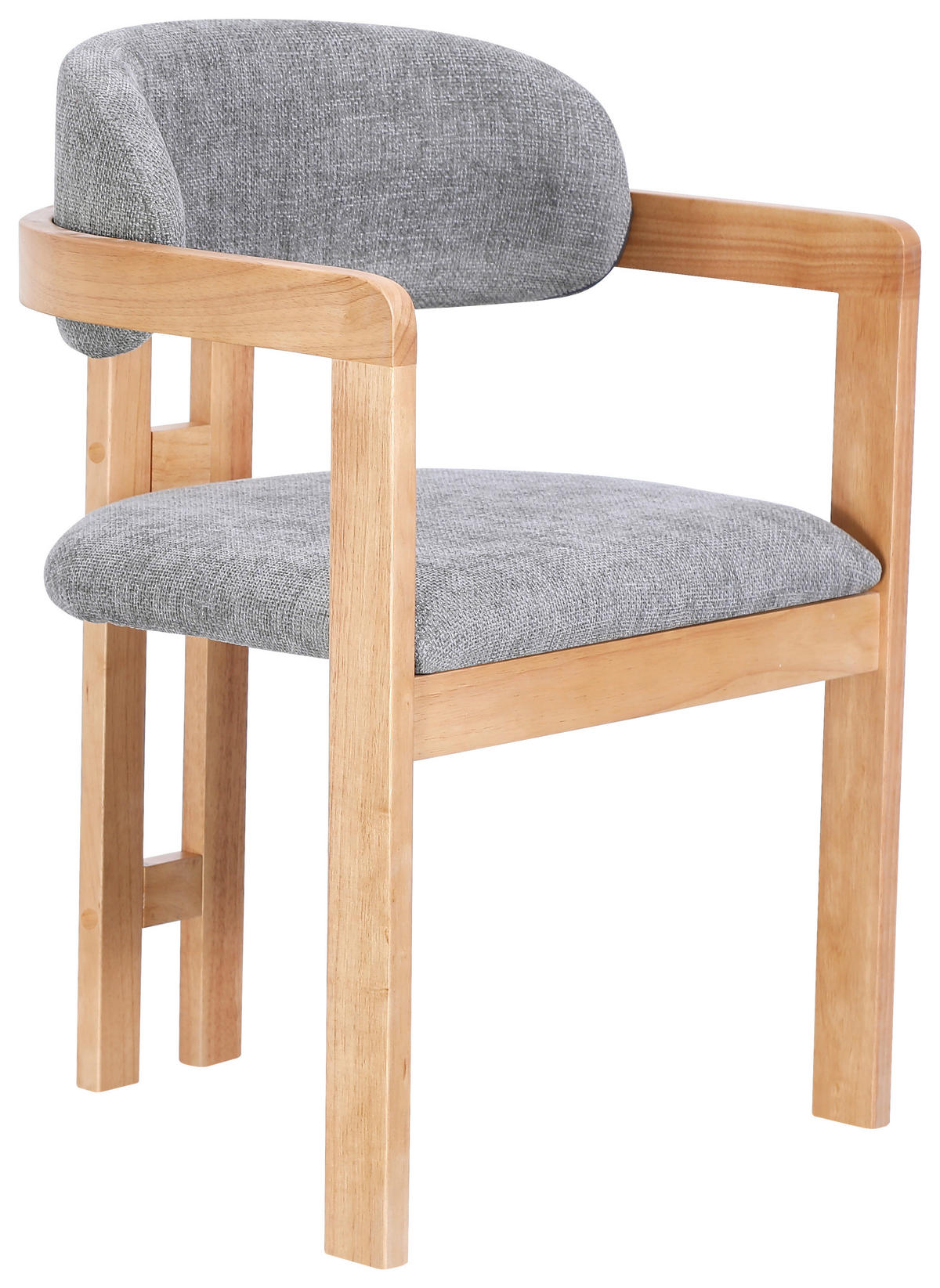 ARMLEHNSTUHL  in Leinenoptik  - Eichefarben/Grau, MODERN, Holz/Textil (60/80/52cm) - MID.YOU