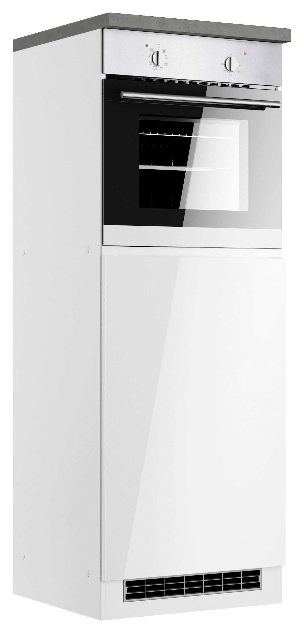 INBYGGNADSSKÅP FÖR SPIS 60/86/60 cm  i grå, vit, vit högglans  - vit/vit högglans, Lifestyle, trämaterial (60/86/60cm) - Held