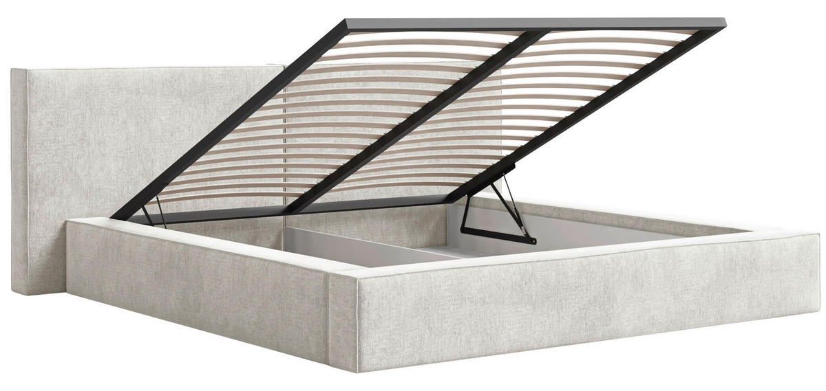 POLSTERBETT Bettkasten Creme 180/200 cm  - Creme/Schwarz, MODERN, Holz/Kunststoff (180/200cm) - MID.YOU