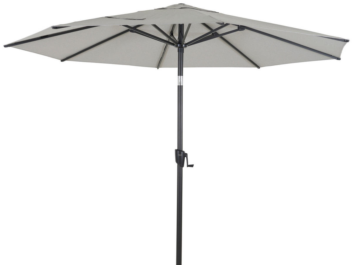 SONNENSCHIRM 300 cm Hellgrau  - Anthrazit/Hellgrau, MODERN, Textil/Metall (300/300cm) - Siena Garden